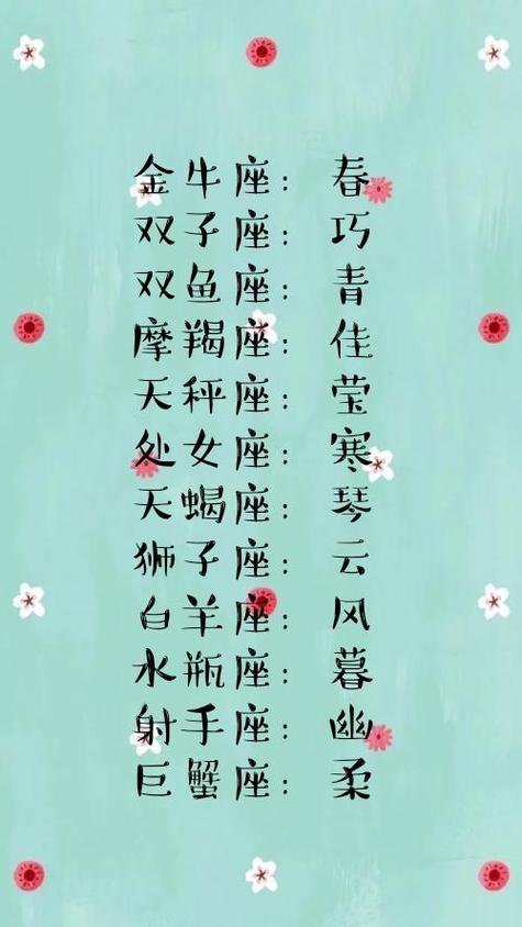 12星座专属自己的古代名字四字的(十二星座测试自己的古风四字名字)