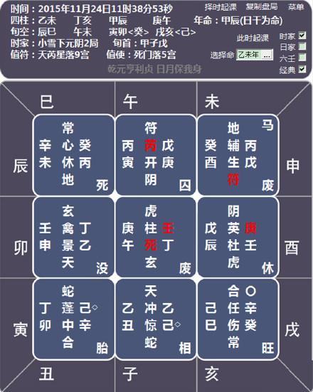 奇门遁甲之飞盘奇门:排盘占断实例分析