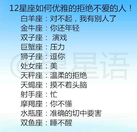 十二星座各拥有什么超能力?12星座如何优雅的拒绝不爱的人!