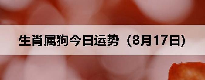 生肖属狗今日运势(08月17日)