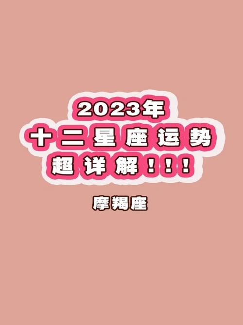 2023年摩羯座运势超详解