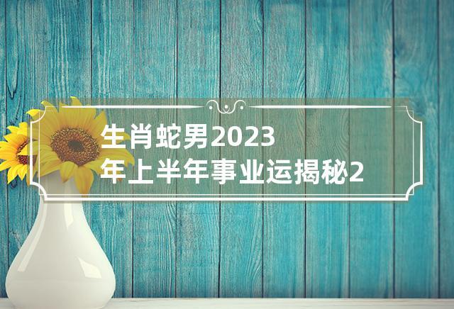 生肖蛇男2023年上半年事业运揭秘 2023年蛇男全年运势