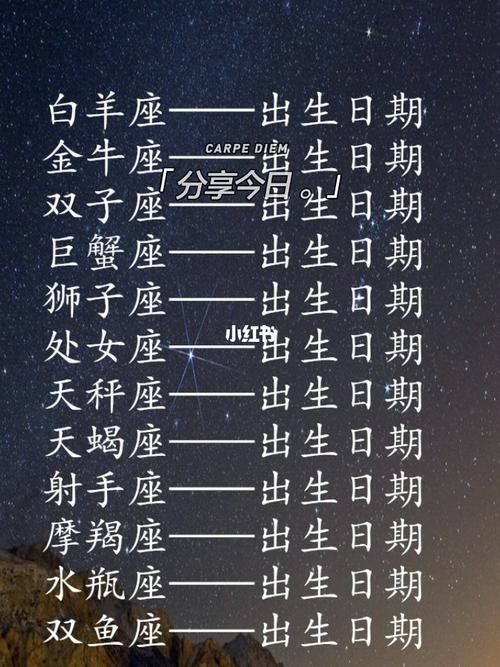 12星座的出生日期